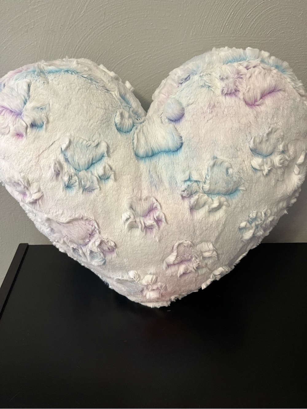 Minky paw print heart plush stuffie stuffed